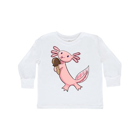 

Inktastic Cute Axolotl Eating Ice Cream Gift Toddler Boy or Toddler Girl Long Sleeve T-Shirt