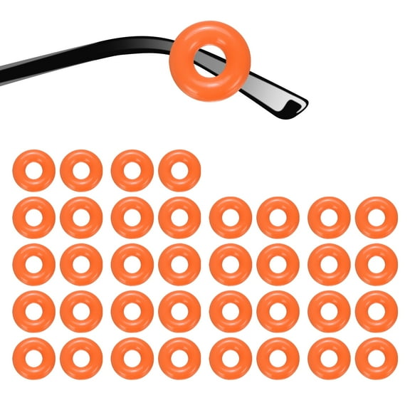 18 Pairs Glasses Ear Grip 0.44" Silicone Ring Type Eyewear Retainer, Orange