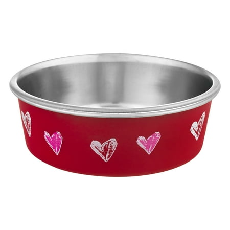 Loving Pets Bella Bowl Small Hearts, 1.0 CT