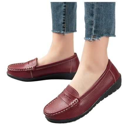 Mepaouo Loafers for Women Business Casual Shoes Square Toe Flats Shoes Comfy Slip on Shoes