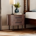 thumbnail image 3 of Wampat Modern Fluted Nightstand, Wooden End Table with 2 Drawers, 20.4H" Bedside table for Living Room, Bedroom, Walnut, 3 of 5