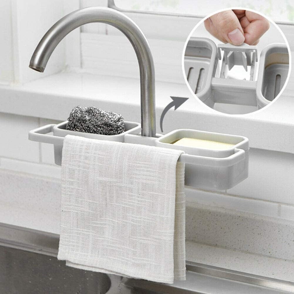 Details about   Drain Rack Storage Holder Shelf-Kitchen Sink Faucet Sponge Soap Cloth 