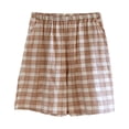 thumbnail image 2 of Mens Casual Shorts Thin Plaid Short Pants with Side Pockets Comfortable Summer Breathable Outdoor Shorts for Men Khaki XL, 2 of 3