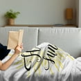 thumbnail image 3 of Hello Sunshine Soft Flannel Fleece Blanket, Hand Drawn Starburst Lines Calligraphic Uplifting Message Weathered Look, Cozy Plush for Indoor and Outdoor Use, 60" x 80", Yellow Black, by Ambesonne, 3 of 5
