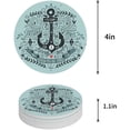 thumbnail image 1 of FMSHPON Ocean Anchor Born to be Free Set of 4 Round Coaster for Drinks, Absorbent Ceramic Stone Coasters Cup Mat with Cork Base for Home Kitchen Room Coffee Table Bar Decor, 1 of 5