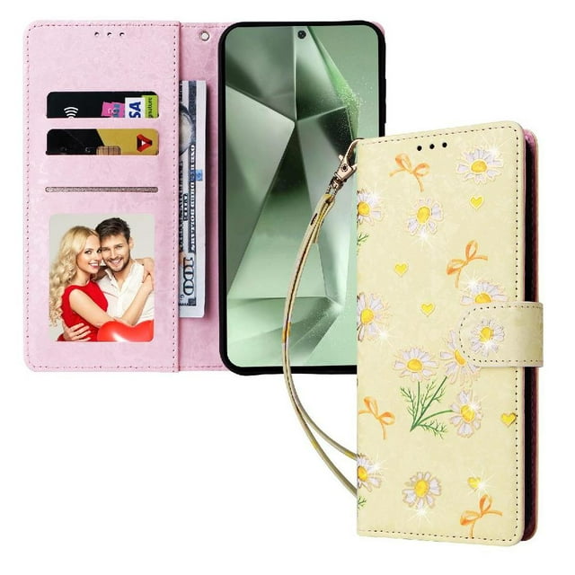 FOXDOCK Floral Wallet Phone Case for Google Pixel 9 Pro XL , PU Leather Flip Case with Card Slots, Shockproof Kickstand Folio Cover
