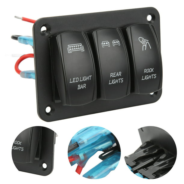 Led Light Bar Switch, 5V 3.1A Output 3 Gang Rocker Switch Waterproof  Multiple Protections For Car ATV UTV Yacht 
