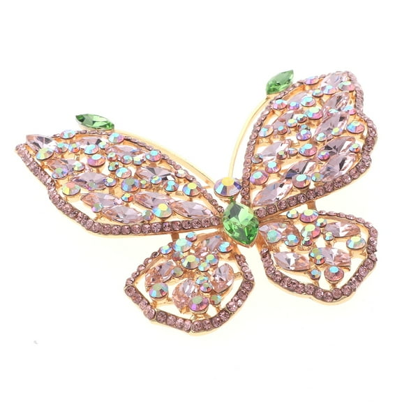 Large Crystal Butterfly Brooch