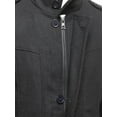 thumbnail image 3 of FashionOutfit Men's Classic Zipper & Button Closure Shoulder Boards Wool Blend Coat, 3 of 4