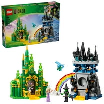 LEGO Wicked Emerald City & Kiamo Ko Castle Building Toy - Elphaba & Glinda Toy Figures, 2 Buildable Playsets, & Flying Monkey Minifigure for Kids, Ages 9  - Wicked Merch Gift for Girls & Boys - 75689