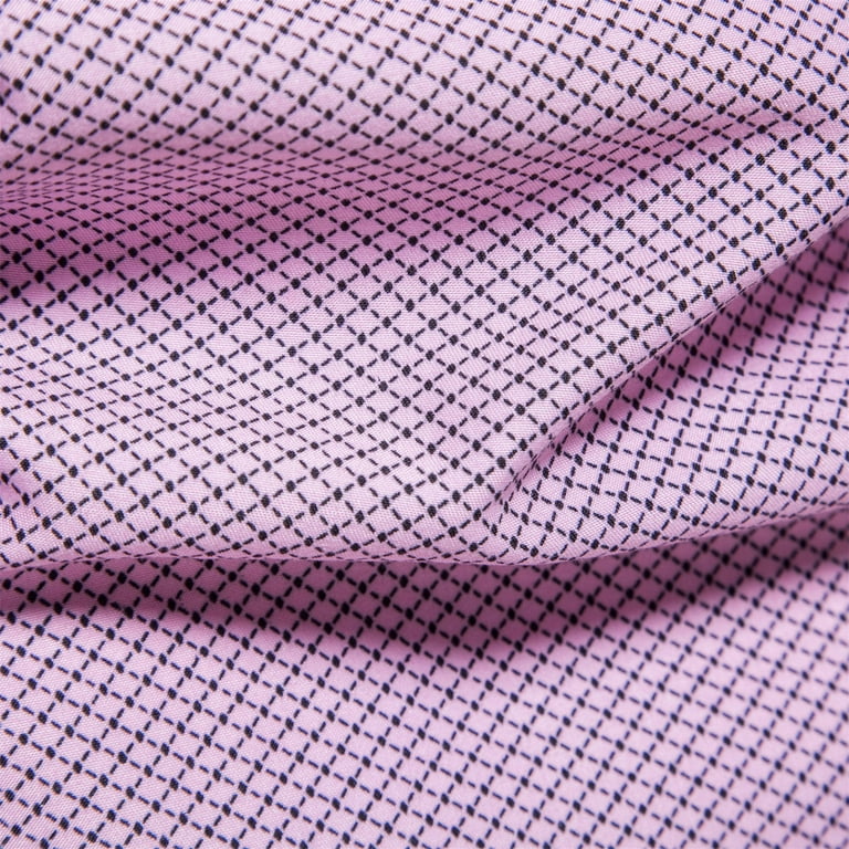 VSSSJ Button Down Shirts for Men Slim Fit No Iron Fashion Print Long Sleeve  Lapel Shirt Casual Thin Lightweight Comfortable Basic Tees Pink M 