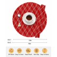 thumbnail image 6 of 13 Inch Round Placemats Set of 4, Red White Stripes Non Slip Heat Insulation PP Table Mats, Simple Geometric Modern Monochrome Washable Place Mats for Kitchen Dining Party Table Decor, 6 of 7