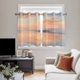 thumbnail image 5 of Pink Coastal Kitchen Curtains Short 54 Inch Length, Summer Beach Ocean Sky Sea Nautical Grommet Top Bedroom Living Room Curtains, Light Filtering Cafe Curtain Drapes 2 Panels Set 84''x54'', 5 of 9