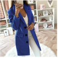 thumbnail image 2 of Fleece Overcoat Women Winter Trench Coat Long Jacket, 2 of 3