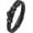 Black, variant on Double Skull Bracelets for Men, 316L Stainless Steel Cuff Punk Bracelets, Skeleton Row Genuine Leather Bracelet Gothic Jewelry