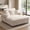 Beige, variant on JULY'S SONG 60" Oversized Chaise Lounge Chair Indoor with Wooden Frame, Upholstered Sofa Bed with 4 Storage Pockets & 2 Cup Holders, Comfy Sleeper Chair with USB Port for Living Room, Bedroom, Beige