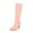 Pink, variant on Tejiojio Waterproof Boots for Women, Autumn/winter Candy-coloured Side Zipper Embossed High Heel Boots for Ladies