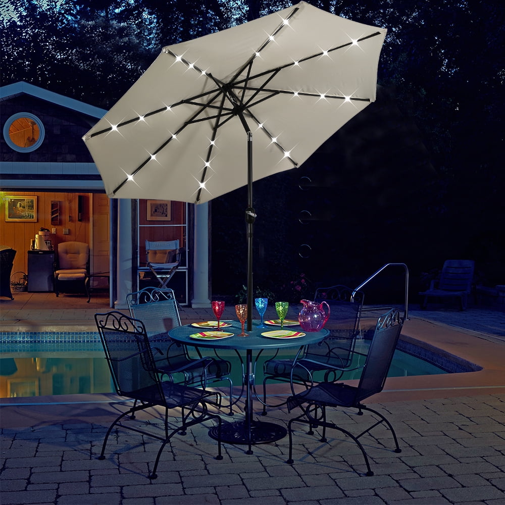 Details about   9ft Outdoor Market Table Patio Umbrella with Button Tilt and 8 Sturdy Ribs 