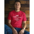 thumbnail image 2 of "Keep Calm And Cruise On" Cruise Graphic At Center Chest Men Red T-Shirt, Male Medium, 2 of 4