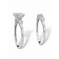 thumbnail image 2 of PalmBeach Jewelry 2 Piece Princess Cut Cubic Zirconia Bridal Ring Set 2.52 TCW in 10k White or Yellow Gold, 2 of 5