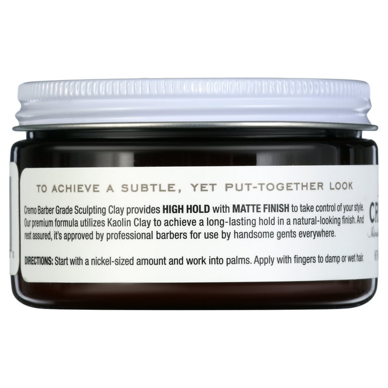 Cremo Hair Sculpting Clay, High Hold, Matte Finish, Men's Hair