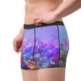 thumbnail image 2 of Picia Colorful Purple Cosmos Flower Pattern Men’s Boxer Briefs – Soft & Breathable Underwear, Stretchy & Comfortable Fit, Supportive Pouch Design, Moisture-Wicking-Medium, 2 of 5