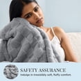 thumbnail image 5 of U by Bedsure Light Grey Fleece Blanket for Couch - Super Soft Cozy Queen Blankets for Women,Girls, 90x90 inches, 5 of 6
