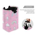thumbnail image 3 of Yayeee Freestanding Laundry Hamper with Handle Collapsible Large Storage Basket for Clothes, Ice Cream Rainbow Pattern, 3 of 7