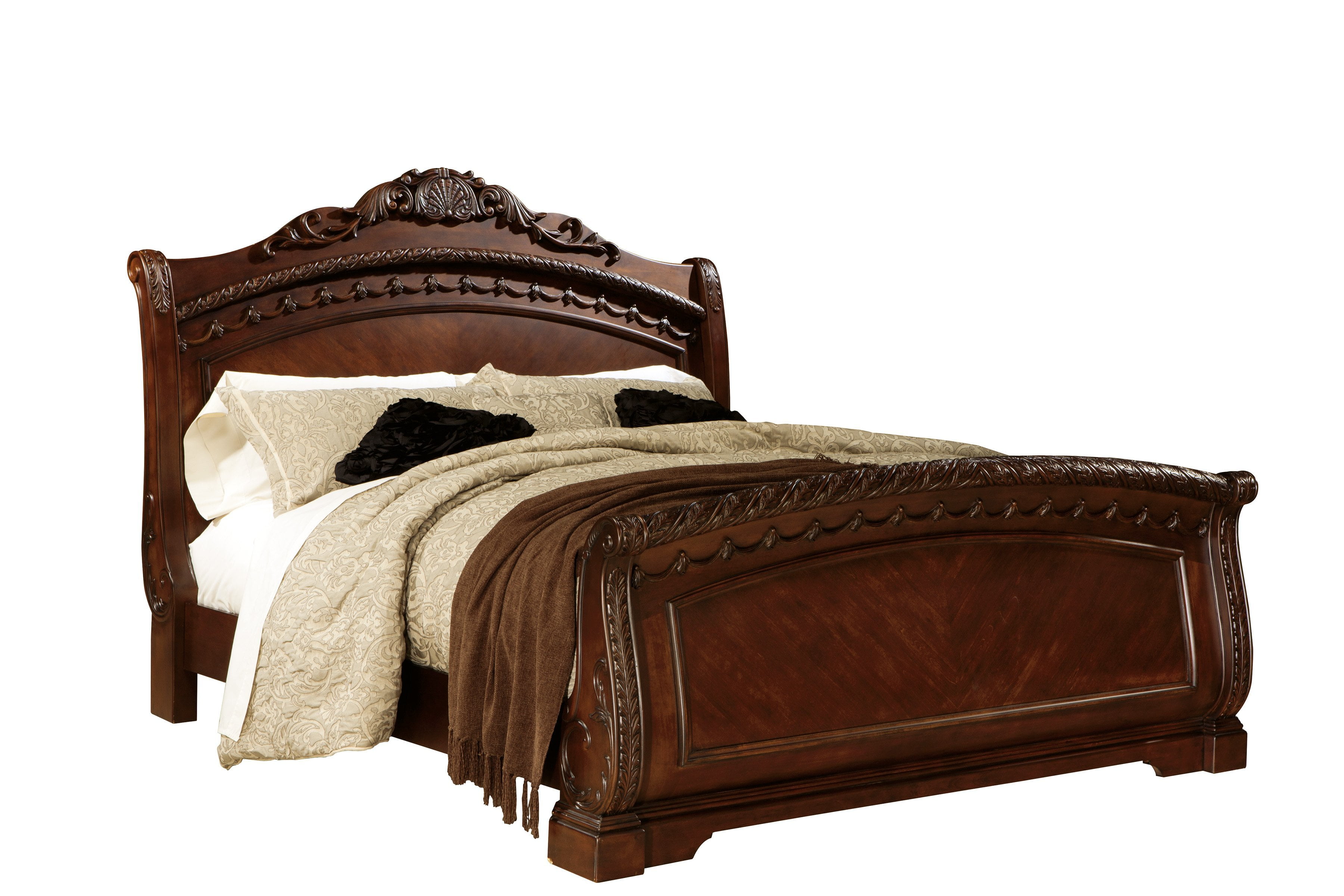 Ashley Furniture North S Cal King Sleigh Bed Dark Brown