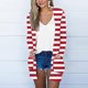 thumbnail image 1 of Chaquetas y abrigos casuales sin capucha de manga larga para mujer Chaqueta de moda para mujer Chaqueta de manga larga con estampado de rayas Abrigo casual Tops/chaqueta Abrigo para mujer, 1 of 5