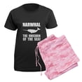 thumbnail image 5 of CafePress - Narwhal Unicorn Women's Dark Pajamas - Women's Short Sleeve Print T-Shirt and Pants Dark Cotton Pajama Set, 5 of 7