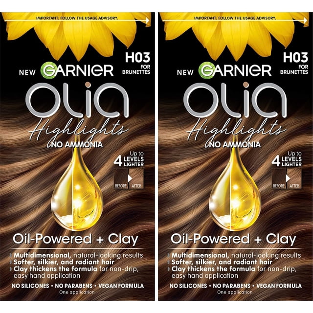 Tinte para el cabello Garnier Olia sin amoniaco H03 resalta a las morenas