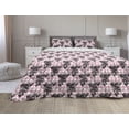 thumbnail image 1 of Grapes Comforter & Sham Bedding Set, Sketchy Fruit Drawn by Hand on a Background of Squares, 3 pcs Duvet Set Microfiber Filling Quilt, 5 Sizes, Pink Grey, by Ambesonne, 1 of 4