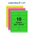 thumbnail image 3 of Avery Printable Shipping Labels with Sure Feed, 2" x 4", Assorted Neon (Magenta, Green and Yellow), 1,000 Blank Mailing Labels (5964), 3 of 7