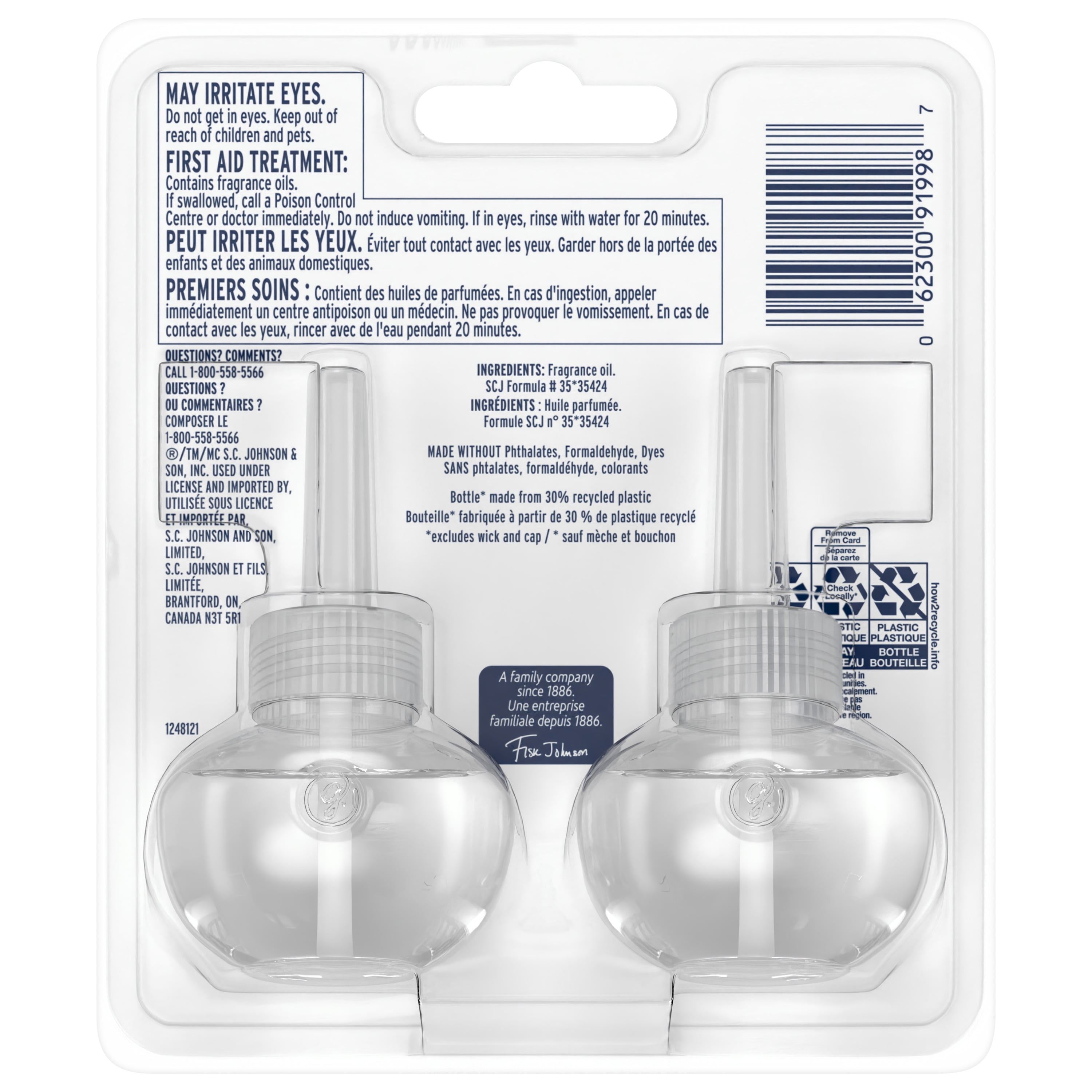 Glade Plugins® Air Freshener Oil Refill, Apple of my Pie™, Stocking Stuffer, 2 Refills