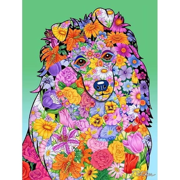 Sheltie - Best of Breed Flowers Design Garden Flag