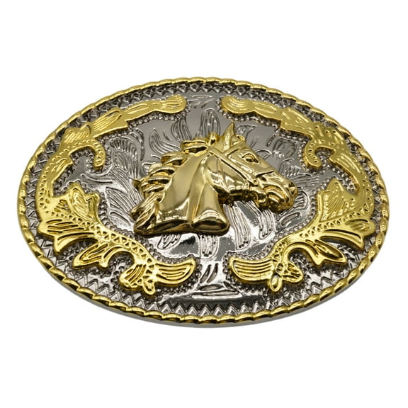 Western Rodeo Horse Head Cowboy Belt Buckle