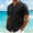 Black, variant on COSFO Blue Men's Button Down Shirts Short Sleeve Summer Faux Linen Shirt Loose Fit with Pocket Collared Beach Men's Shirts