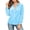 Light Blue, variant on Hxshgdsn Women's Open Front Lapel Cardigan, Long Sleeve Button Up Knit Sweater, Solid Color Casual Outerwear(Wine/XL)