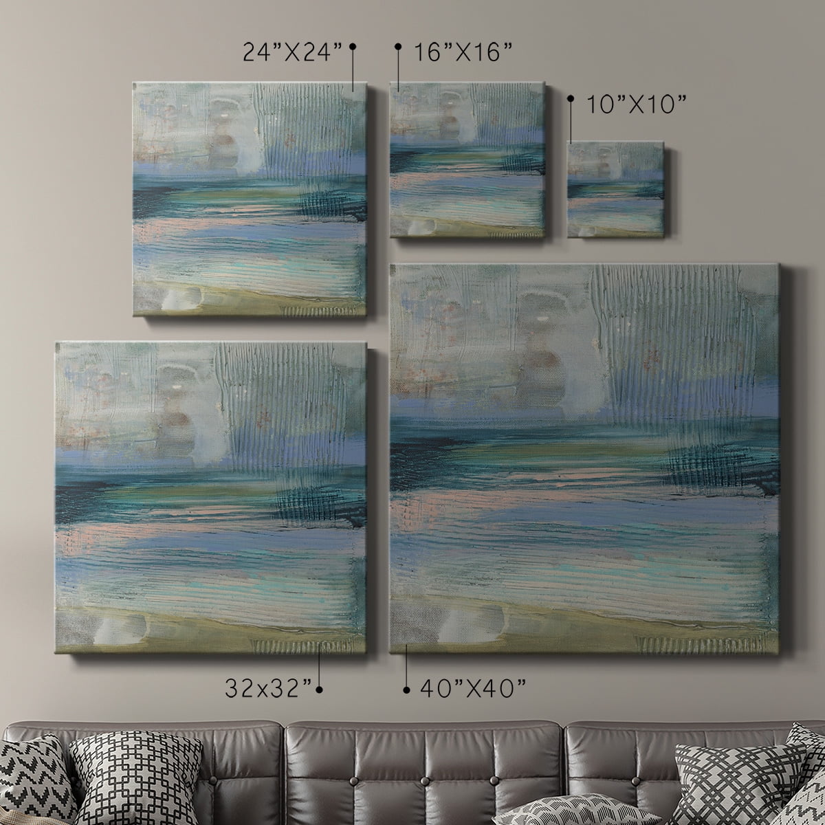 Wexford Home Textured Coastline I-Premium Gallery Wrapped Canvas, 32" x 32" - Ready to Hang