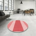 thumbnail image 4 of Ahgly Company Machine Washable Indoor Round Transitional Deep Rose Pink Area Rugs, 5' Round, 4 of 7