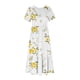 thumbnail image 3 of Puntoco Vestido Midi De Moda Para Mujer Vestido Con Cuello Redondo Y Manga Corta Con Doble Bolsillo Y Estampado Floral Blanco L,Regalos Para Mujer Joven, 3 of 4