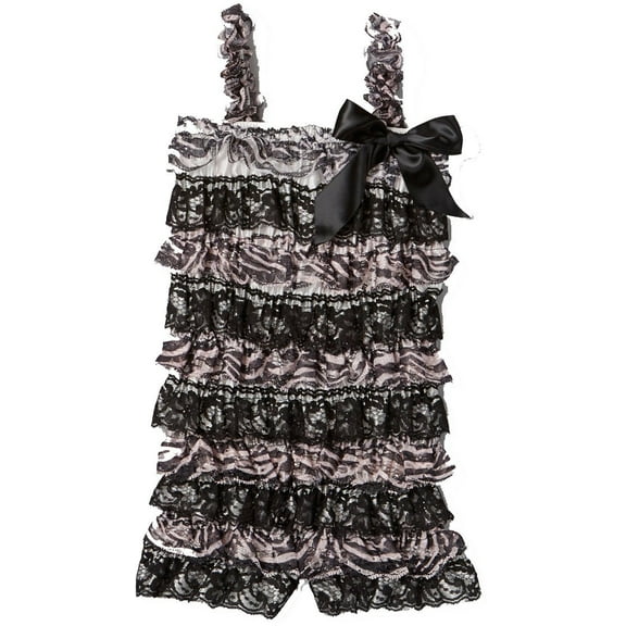 Wenchoice Black & White Zebra Lace Romper Girl's S(6M-12M)