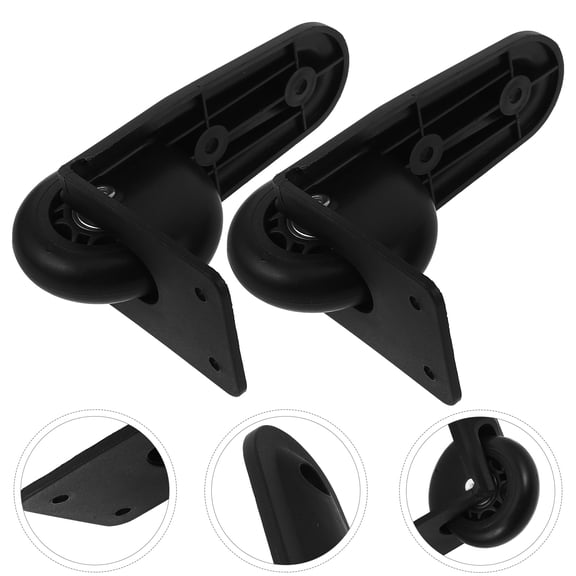 Amosfun 2-Pack Universal Black Luggage Wheels Replacement Set with Smooth Swivel Casters for Quiet and Easy Travel