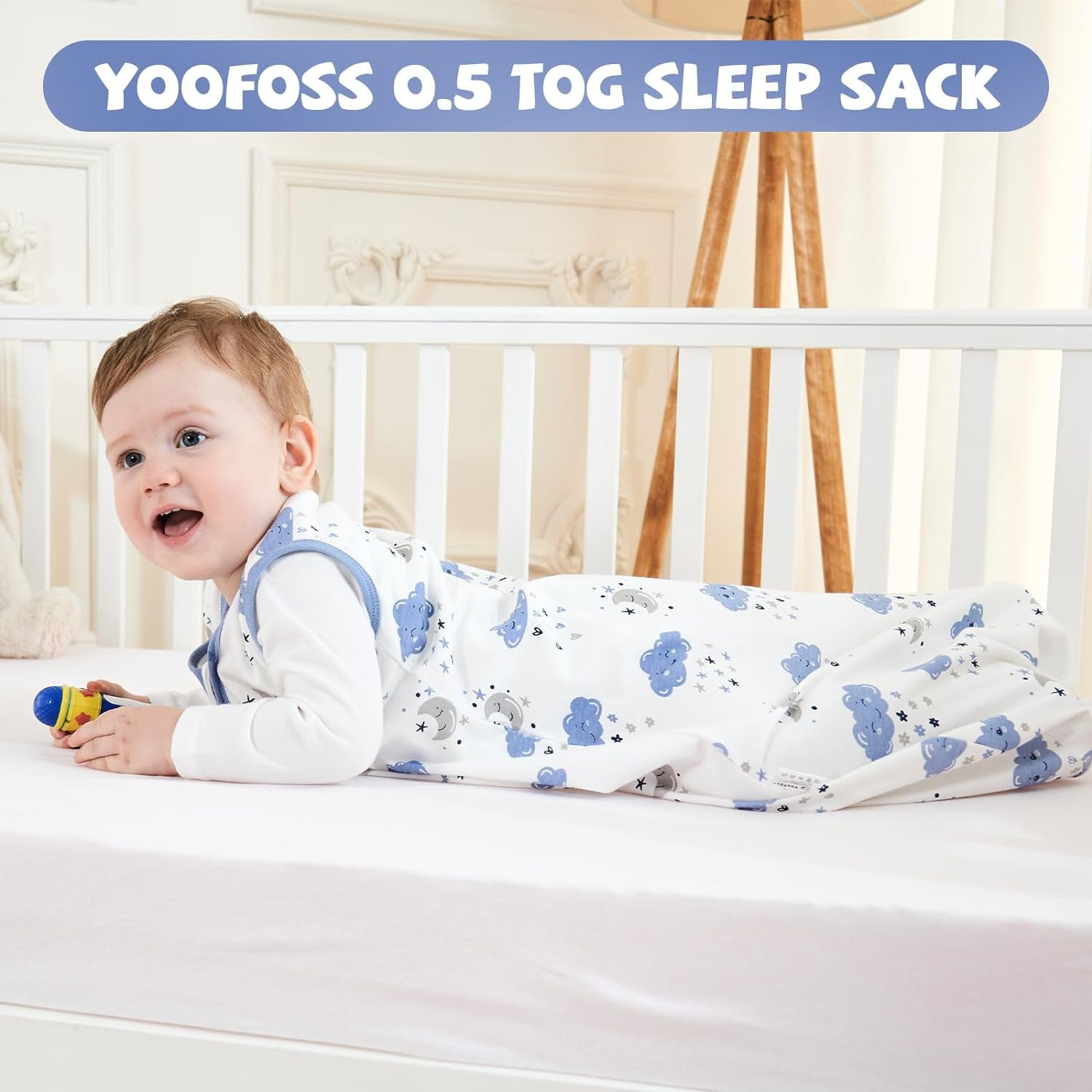 Yoofoss Baby Sleep Sack 6-12 Months Wearable Blanket for Babies 100% Organic Cotton 2-Way Zipper TOG 0.5 Toddler Sleeping Sack 3 Pack, Sleep Sacks