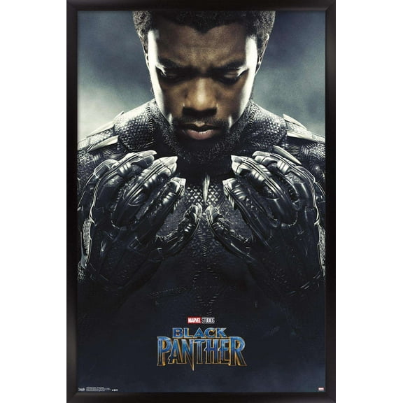 Marvel Cinematic Universe Black Panther - One Sheet Wall Poster, 14.725" x 22.375", Framed