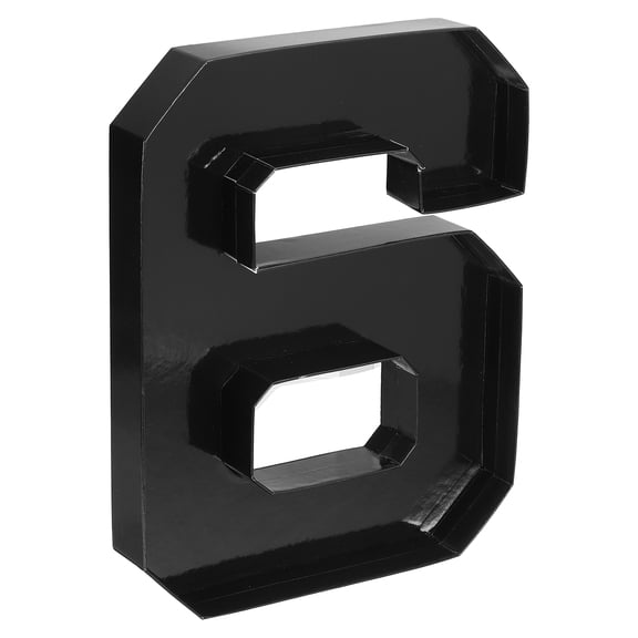 Uxcell 10" Cardboard Number, Number 6 Paper Box Fillable Tray Container for Mache Chocolate Candy Decorations, Black