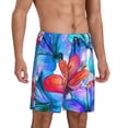 thumbnail image 2 of Gaeub Bright Flowers Printed Men's Short Pajama Pants, Lightweight Lounge & Sleep Bottoms Keep You Cool - 4X-Large, 2 of 9