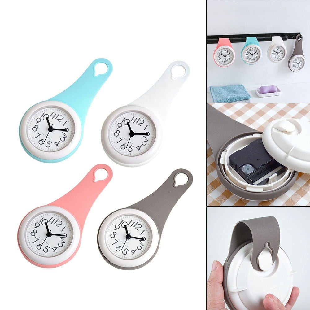Waterproof Bathroom Wall Clock Digital Silent Shower Clock Small Decorative Clock Easy to Read Easy to Hang Battery Powered