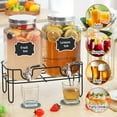 thumbnail image 6 of Glass Drinks Dispenser for Parties, 2 PACK 1 Gallon Beverage Dispenser with Stand for Juice and Iced Tea, Water Jug Dispenser for Lemonade, Party Essential Beverage Pitcher with Spout, 6 of 8